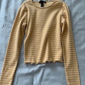 Forever 21 Yellow and White Stripped Top